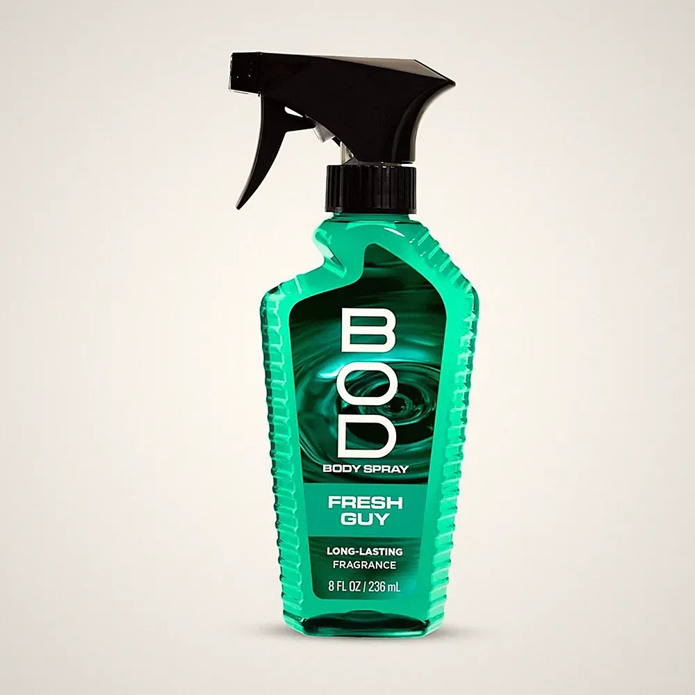 BOD Man Fresh Guy Body Spray 8 Fl Oz Energizing Green Apple and Watermelon