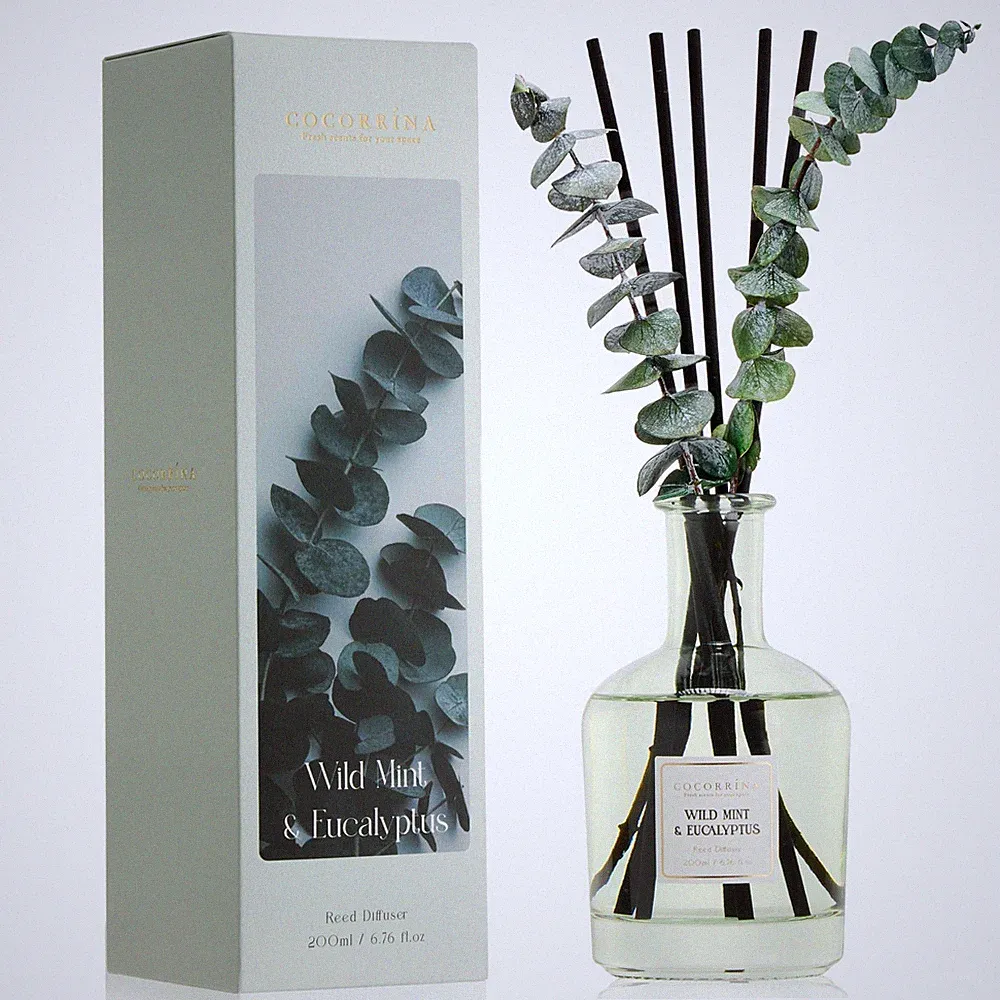 COCORRÍNA Wild Mint & Eucalyptus Reed Diffuser – 6.76 Ounce/1 pack, Green