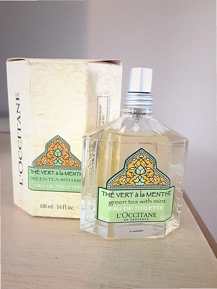 L'OCCITANE GREEN TEA WITH MINT EAU DE TOILETTE FRANCE 100 ML 3.4 OZ PERFUME NO